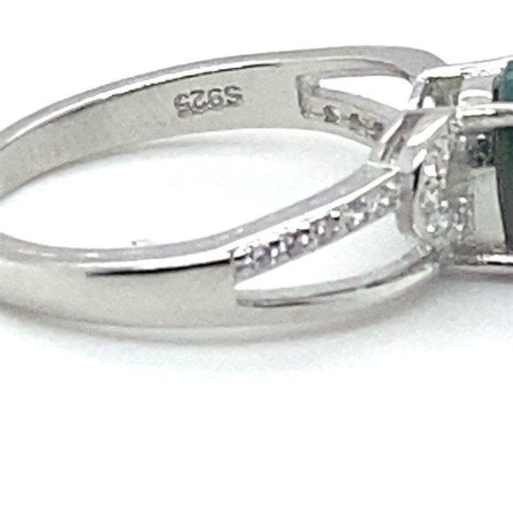 Black Opal 1.31ct Platinum Finish Solid 925 Sterling Silver Ring - Picture 5 of 7